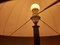 Gusseiserne Lampe mit weißem Seidenlampenschirm in Form einer Kuppel mit Leopardenstreifen von Houlès 5