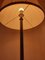 Gusseiserne Lampe mit weißem Seidenlampenschirm in Form einer Kuppel mit Leopardenstreifen von Houlès 12