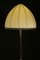 Gusseiserne Lampe mit weißem Seidenlampenschirm in Form einer Kuppel mit Leopardenstreifen von Houlès 10
