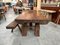 Handcrafted Table in Oak with Two Benches, 1960s, Set of 3, Image 11