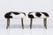 Sgabelli moderni con pelle di pecora, Svezia, anni '40, set di 2, Immagine 3