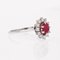 French Ruby & White Sapphires 18 Karat White Gold Daisy Ring, 1970s 9