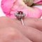 French Ruby & White Sapphires 18 Karat White Gold Daisy Ring, 1970s, Image 10