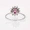 Bague Marguerite en Or Blanc 18 Carats, Rubis et Saphirs Blancs, France, 1970s 13