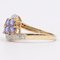 9k Yellow Gold Ring with Tanzanites and Diamonds, 2000s 4