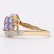 9k Yellow Gold Ring with Tanzanites and Diamonds, 2000s, Image 4