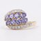 9k Yellow Gold Ring with Tanzanites and Diamonds, 2000s 3
