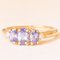 Vintage Ring in 9k Yellow Gold with Tanzanites and Brilliant Cut Diamonds, 2004 1