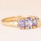 Vintage Ring aus 9 Karat Gelbgold mit Tansaniten und Diamanten im Brillantschliff, 2004 5