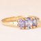 Vintage Ring in 9k Yellow Gold with Tanzanites and Brilliant Cut Diamonds, 2004 5