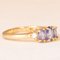 Vintage Ring in 9k Yellow Gold with Tanzanites and Brilliant Cut Diamonds, 2004 4