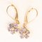 Vintage 10k Yellow and White Gold Earrings with Tanzanites and Diamonds, Set of 2, Image 1