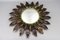 Mid-Century Modern Round Copper Sheet and Brass Sunburst Wall Mirror, 1950s 14