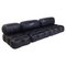 Italian Modern Camaleonda Modular Sofa in Black Leather by Bellini for B&B Italia / C&B Italia, 1970s, Set of 3 1