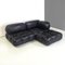 Italian Modern Camaleonda Modular Sofa in Black Leather by Bellini for B&B Italia / C&B Italia, 1970s, Set of 3, Image 3