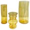 Italian Vases in Yellow Blown Murano Glass by Carlo Nason, 1970s, Set of 3 1