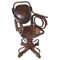 Austrian Art Nouveau Swivel Chair with Armrests in Wood, 1900s 1