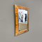 Specchio da parete moderno in radica, ottone e metallo cromato attribuito a DID, Italia, anni '80, Immagine 3