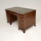 Antique Leather Top Pedestal Desk, 1920s, Image 4