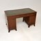 Antique Leather Top Pedestal Desk, 1920s 5