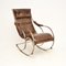 Antique Victorian Steel and Leather Rocking Chair by Peter Cooper for R.W. Winfield, 1880s 1