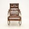 Antique Victorian Steel and Leather Rocking Chair by Peter Cooper for R.W. Winfield, 1880s 2