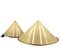 Conical Shaped Fiberglass and Brass Table Lamps, Italy, 1970s, Set of 2 25