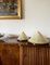 Conical Shaped Fiberglass and Brass Table Lamps, Italy, 1970s, Set of 2 12