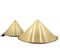 Conical Shaped Fiberglass and Brass Table Lamps, Italy, 1970s, Set of 2 1