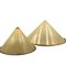 Conical Shaped Fiberglass and Brass Table Lamps, Italy, 1970s, Set of 2 13