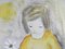 Edith Ferullo, Ragazza con vestito giallo, Acrilico su tavola, anni '60, Immagine 4