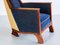 Art Deco Armchair in Blue Velvet and Maple, Northern France, 1920s, Image 14