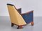 Art Deco Armchair in Blue Velvet and Maple, Northern France, 1920s, Image 3