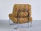 Röhrenförmiger Sessel aus Verchromtem Metall & Ocker Boucle, Deutschland, 1970er 10