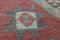 Runner Oushak vintage in lana rosa geometrica, Turchia, anni '60, Immagine 7