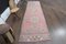 Turkish Heritage Decor Nature Hand-Knotted Pink Wool Runner, 1960s 1