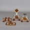 Vintage Amber Glass Toilet Set, 1980s, Set of 3 3