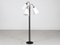 3-Armed Floor Lamp in Brass and Black Lacquered Metal in the Style of Josef Frank, 1950s 1