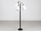 3-Armed Floor Lamp in Brass and Black Lacquered Metal in the Style of Josef Frank, 1950s, Image 1