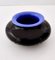 Postmodern Iridescent Black and Cornflower Blue Cased Glass Vase, Italy, 1980s 6