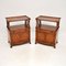 Meubles d'Appoint Antiques en If, 1920, Set de 2 1