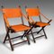 English Leather Veranda Chairs with Folding Seat, 2000s, Set of 2, Image 2