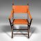 Englische Leder Veranda Stühle mit Klappsitz, 2000er, 2er Set 3