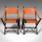 English Leather Veranda Chairs with Folding Seat, 2000s, Set of 2, Image 1
