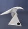 Weiße Origami Adlerskulptur aus Keramik von Guy Legrand 2