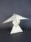 Weiße Origami Adlerskulptur aus Keramik von Guy Legrand 6