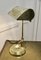 Lámpara de escritorio de banquero Art Déco de latón, años 20, Imagen 9