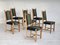 Danish Dining Chairs in Furniture Wool, 1970s, Set of 6 2