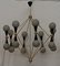Lámpara de araña de cristal de Murano y latón en gris y negro, 2000, Imagen 1