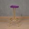 Round Brass and Velvet Violet Stools, 1970, Set of 2, Image 8